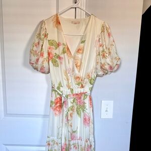 Floral Puff Sleeve Maxi Dress – Spring Garden Party / Brunch